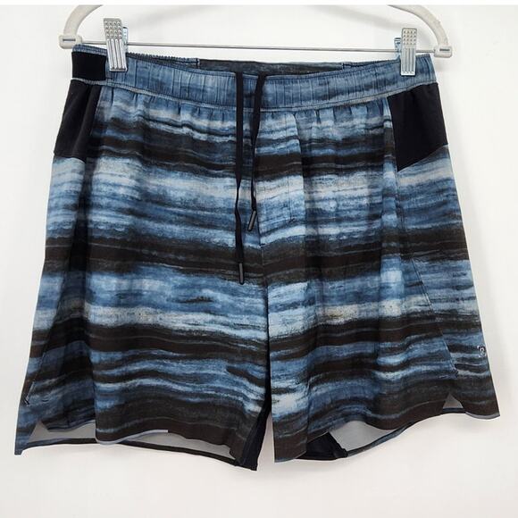 Lululemon Men’s 6” Lined Surge Short LM7AB2S‎ HITI Blue Print Size Large - Picture 1 of 7